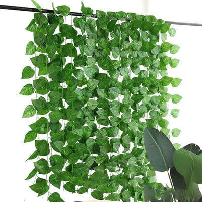 Kunstmatige Klimop van 2,1 Meter - Set van 12, Perfect voor Tuin, Balkon, Keuken en Bruiloften, Decoratie voor Binnen en Buiten