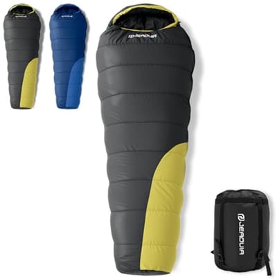 Lichtgewicht Mummie Slaapzak voor Volwassenen -22 °F Koud & Warm Weer, Perfect voor Camping en Outdoor Activiteiten