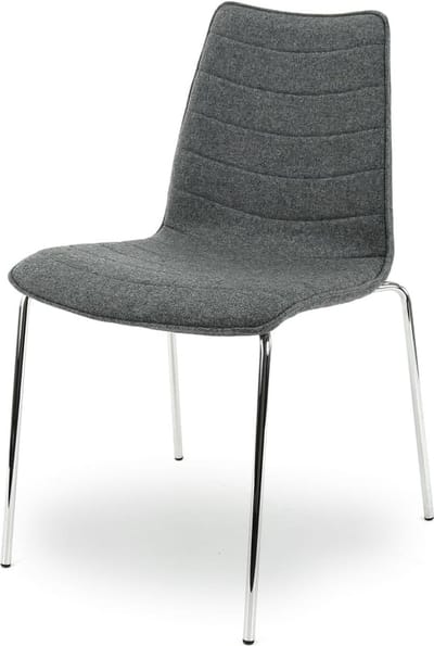 Workliving Verona Eetkamerstoel / Vergaderstoel - Middengrijs Wolvilt - Chroom onderstel