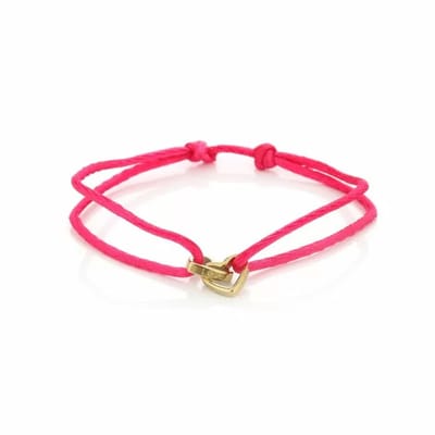 Bijoutheek Armband (Sieraad) Touw Hartjes Vriendschap Fuchsia