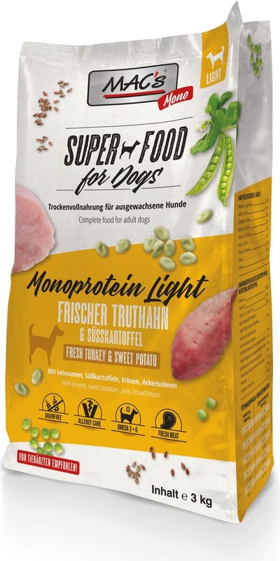 MAC's Monoprotein Light Hondenvoer - Kalkoen - 3 kg