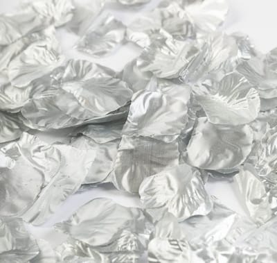 500 Valentijn luxe rozen blaadjes metallic zilver.
