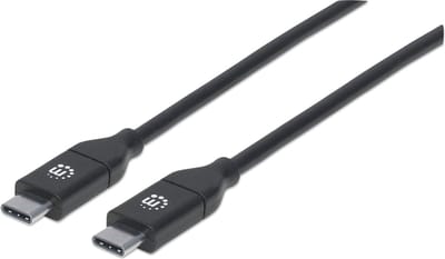 Manhattan USB-kabel USB 2.0 USB-C stekker, USB-C stekker 2.00 m Zwart 355247