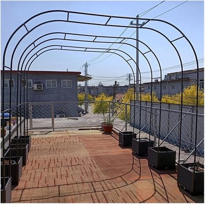 Tuinboog Klimplanten - Pergola Arch Rozenboog - Decoratieve Entree Creëren - Verstevigd Verzinkt Staal - 350 cm Breed - Zwart