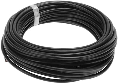 Volledig geïsoleerd aardingsdraad met soft-touch-mantel, 15 m, zwart, 18 AWG, 3 geleiders, ideaal voor elektrische toepassingen en veiligheid