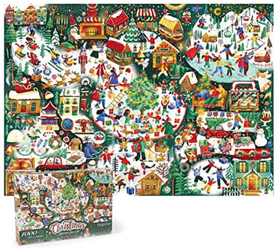 1000 stukjes puzzel - Kerstmis geïllustreerd thema - Familie plezier puzzel voor volwassenen en kinderen