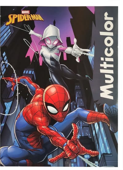 Multicolor - Marvel Spiderman - Kleurboek - Antraciet - Superhelden - 32 Pagina's - 17 Kleurplaten en 17 Voorbeelden - Creatief - Knutselen - Uitermate Geschikt voor Kleurpotloden en Wasco