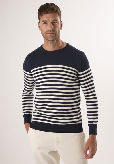 Felix Hardy Ronde Hals Trui - Pullover - Sweater - %100 Katoen Heren Navy - M