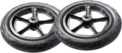 Rolstoelwielen - Achterwielen Reserve - Mobiliteit Verbeteren - Massief Antislip Rubber - 30cm Diameter - Zwart