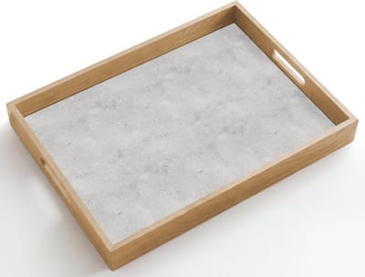 Dienblad hout 50x35 cm - Schootdienblad - Grijs - Beton - Neutraal - Borrelplank rechthoek - Plateau dienbladen