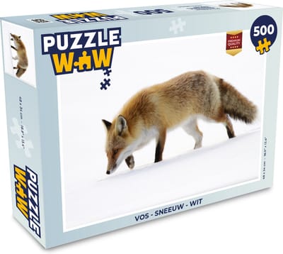 Puzzel Vos - Sneeuw - Wit - Legpuzzel - Puzzel 500 stukjes