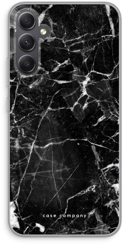 Case Company® - Hoesje geschikt voor Samsung Galaxy A34 hoesje - Zwart Marmer - Soft Cover Telefoonhoesje - Bescherming aan alle Kanten en Schermrand
