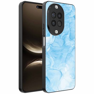 Geschikt voor Huawei Nova 14 Ultra Telefoonhoesje met marmer opdruk - TPU backcover case marble design - Lichtblauw - Smartphonica geschikt voor Huawei Nova 14 Ultra