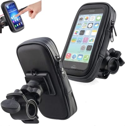Telefoonhouder Fiets Universeel Siliconen - Fiets Telefoonhouder Kinderwagen - Telefoon Houder Fiets Draaibaar - Zwart