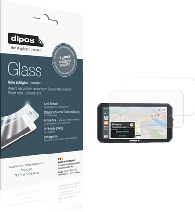 dipos – 2x Matte Pantserfolie geschikt voor Innovv N1 Pro 5.99 Zoll | 9H Screenprotector