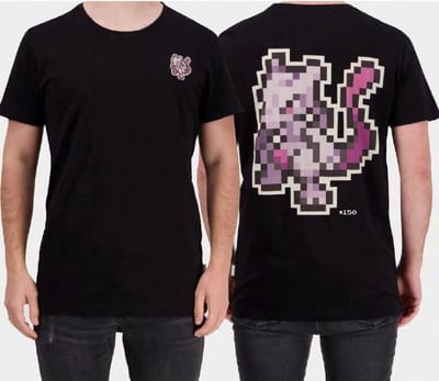 Pokémon - Pixel Mewtwo Heren T-shirt - L - Zwart