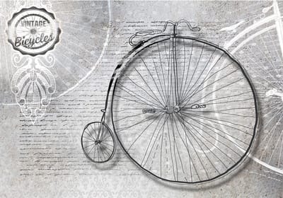 Fotobehangkoning - Behang - Vliesbehang - Fotobehang - Vintage bicycles - black and white - Retro Fiets - 400 x 280 cm