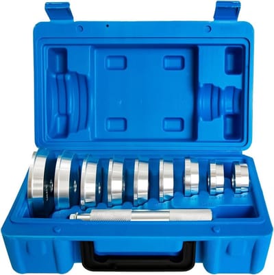 Lagerpers Kit - Montage Gereedschap - Lagers Installeren - 9 Dubbelzijdige Adapters - 10 Delig - Zilverkleurig