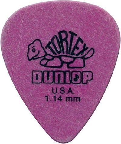 Dunlop 418-R-114 Paars Plectra Voor Elektrische Gitaar Tortex 1,14 Mm 72-Pack Stuks