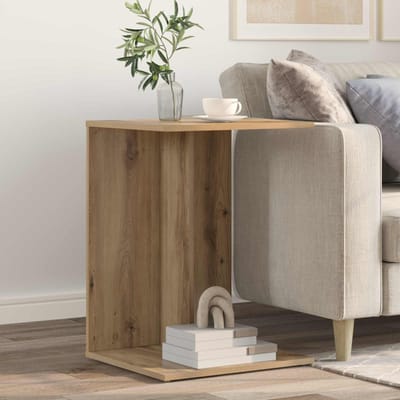 vidaXL - Bijzettafel - Artisan - Eiken - 45 - x - 40 - x - 62,5 - cm - Bewerkt - hout