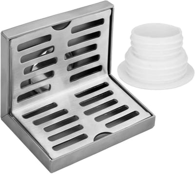 Zijbodemafvoer - Hoekafvoer L-vorm - Keuken en Bad - Roestvrij staal - 7.4 cm Diep - Zilver