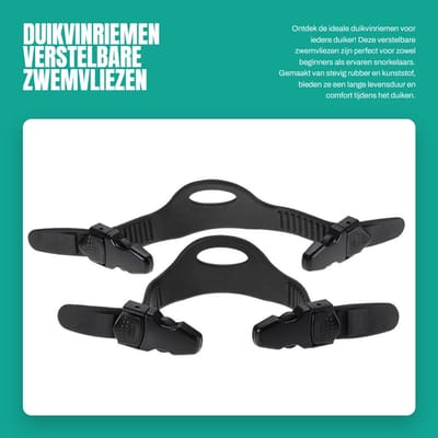 Dailygoods- Duikvinriemen Verstelbaar - Duikaccessoires - Snorkelvinnen - Rubber/Kunststof - Meerdere Maten - Duurzaam Materiaal - Vinriemen