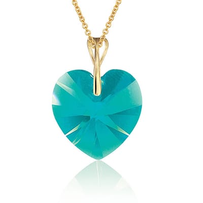Montebello Ketting Mila HG561 - Swarovski Hart - 925 Zilver Verguld - Ø18mm - 50cm