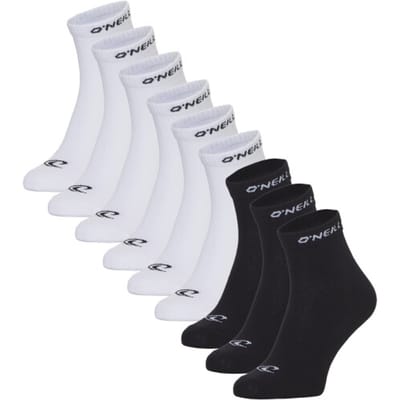 O'Neill Heren / dames enkelsokken quarter sokken 9-pack wit/zwart