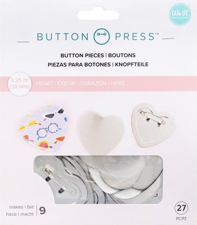 Kit 9 heart button - button press - We R