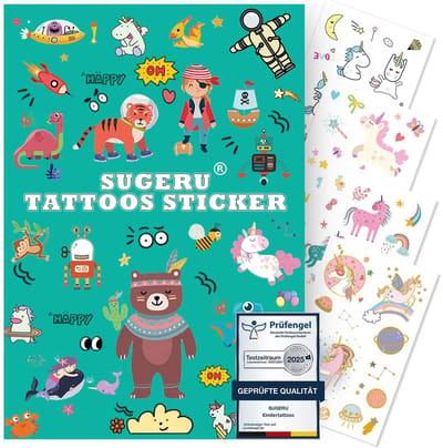 Store_8 - 100+ Tatoeages voor Kinderen - Tijdelijke Tatoeages - Zacht voor de Huid - Cadeau voor Jongens en Meisjes - Perfect voor Feesten