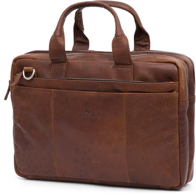 Montreal Tankleurige Leren Laptoptas