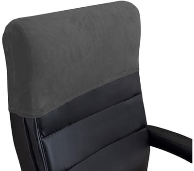 LISM-Fluweelzachte hoofdsteunhoezen voor bureaustoelen, geschikt voor computerbureaus en -stoelen, hoofdsteunhoezen, hoofdsteunbeschermers, stofwerende hoofdsteunhoezen (donkergrijs, 2 stuks).