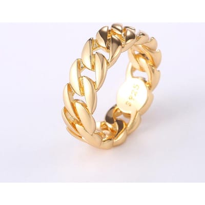 Sterling Zilveren Kettingringen Mannen en Vrouwen Eenvoudig Ontwerp Hip Hop Feest Coole Accessoires Veelzijdige Punk Sieraden Koppelring 10 beige