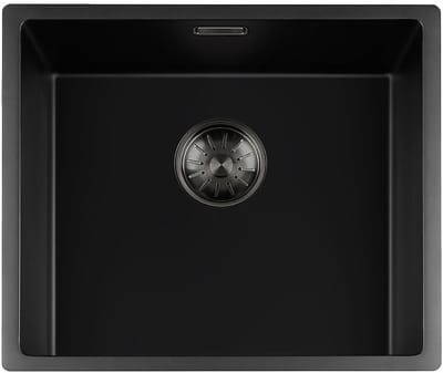 Lorreine Black Quartz Series spoelbak 4540cm Plug GunMetal 45BQ-FU-GunMetal