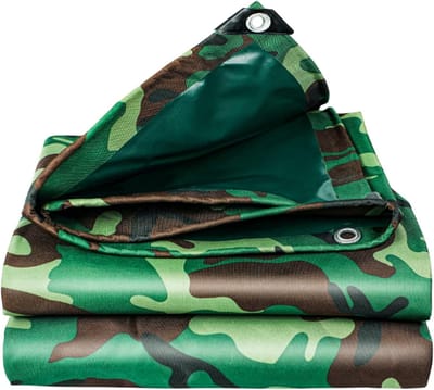 Camouflage zeil - Waterdicht dekzeil - Tuin en camping - Slijtvast en UV-bestendig - 12 x 12 meter - Groenpatroon