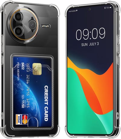 kwmobile Hoesje met kaarthouder voor Xiaomi Poco F7 Ultra - telefoonhoesje met kaartsleuf - Soft Case - beschermhoesje in transparant