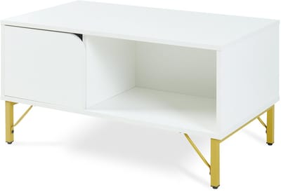 Salontafel Reyri 80x45x42 cm wit en goudkleurig [en.casa]