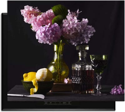 KitchenArt - Baroque Bloom - Inductie Beschermer - 65x52 cm - Kookplaat Beschermer - Luxe Afdekplaat Inductieplaat - Anti-slip & Oprolbaar - Beschermmat Inductiekookplaat
