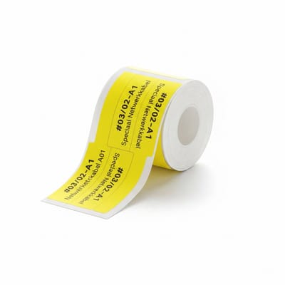 Niimbot Labels - Etiketten voor B21/B1 - 25x38mm - 38mm staart - 200 vellen - 2 vellen per keer - Kabel labels - Geel