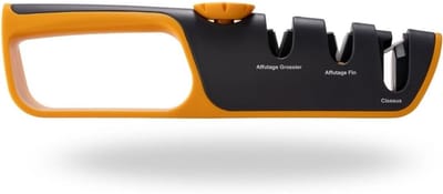 White-Label® Messenslijper professioneel - Anti slip - RVS - Zwart en Oranje