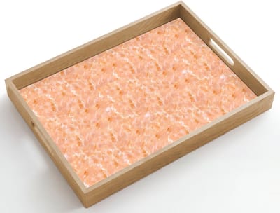 Dienblad hout 50x35 cm - Schootdienblad - Tint - Olie - Verf - Lichtoranje - Borrelplank rechthoek - Plateau dienbladen