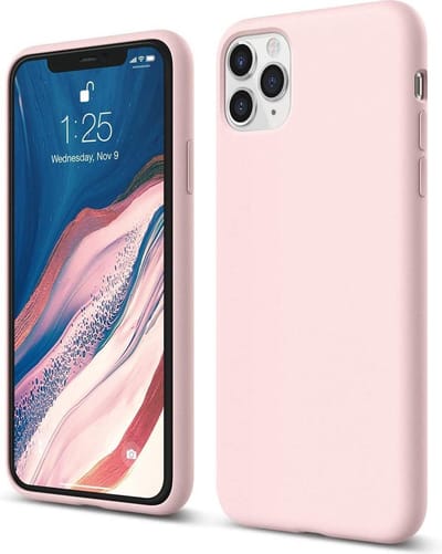 Liquid Silicone Hoesje Rubber Geschikt voor Apple iPhone 12 Pro - Premium Silicone lovely Pink