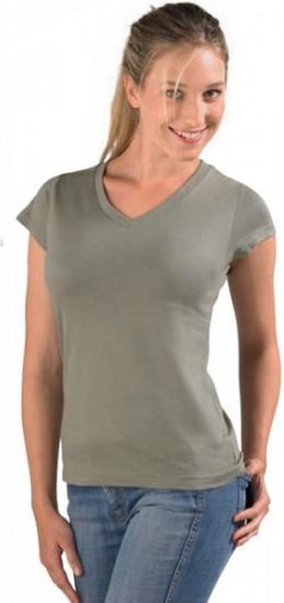 Dames t-shirt  V-hals kaky 36 (S)