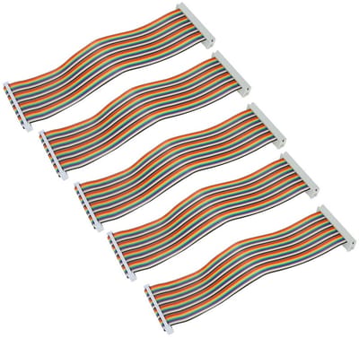 Dailygoody Kabel - 20 cm - Man-vrouw 40pin - Breadboard Jumper Draden - Computer Accessoires - Geschikt voor T-board - Set van 5