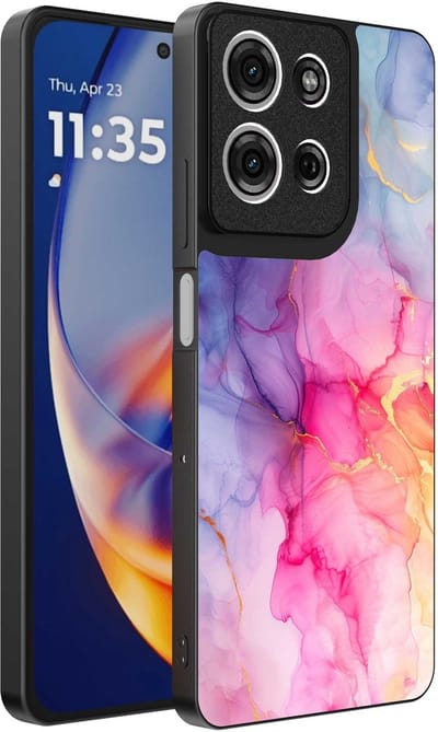 Geschikt voor Motorola Edge 50 Neo Telefoonhoesje met marmeropdruk - TPU backcover case marble design - Regenboog - Smartphonica geschikt voor Motorola Edge 50 Neo