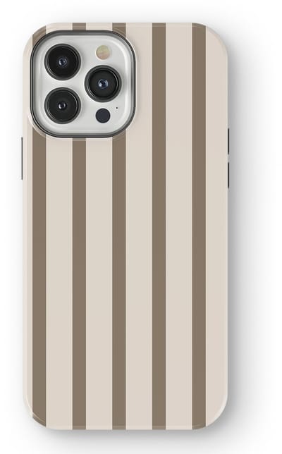 DripCase Gestreept Hoesje geschikt voor iPhone 13 Pro Max | Backcover met Mag | Stripes Motief | Trendy Case geschikt voor iPhone 13 Pro Max met Strepen Linen Wood