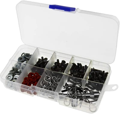 Dailygoods- Schroeven Set 270 Stuks - Zeskantsleutel - Platte/Ronde Kop Schroeven - Herbruikbare Container - Duurzaam - Diverse Maten - Schroefset