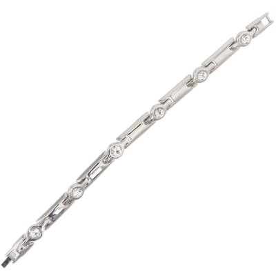 Behave – Armband – Glanzend Zilverkleur – Kristal – Elegant – 19 cm