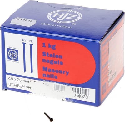 Hjz Stalen nagel bombe kop blauw 20 x 2.0mm 1kg