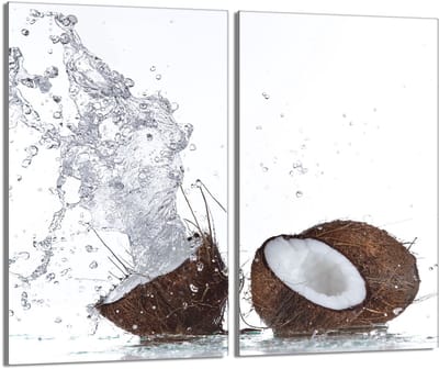 TMK ArtDeko Kokos Seriële - Glazen Fornuisbescherming - 2x30x52 cm - Hardglas - Multifunctioneel